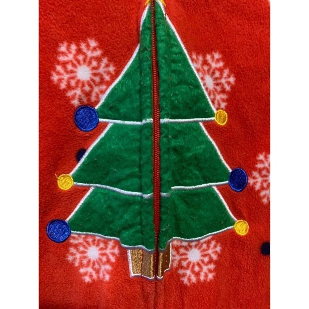 Vintage Mon Petit Fleece Christmas Pajamas Toddler Size 3T Red Green